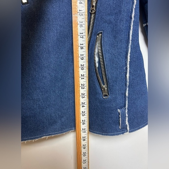 J.O.A Los Angeles Sherpa Denim Full Zip Long Sleeve Blue Jacket Size S - Picture 8 of 11